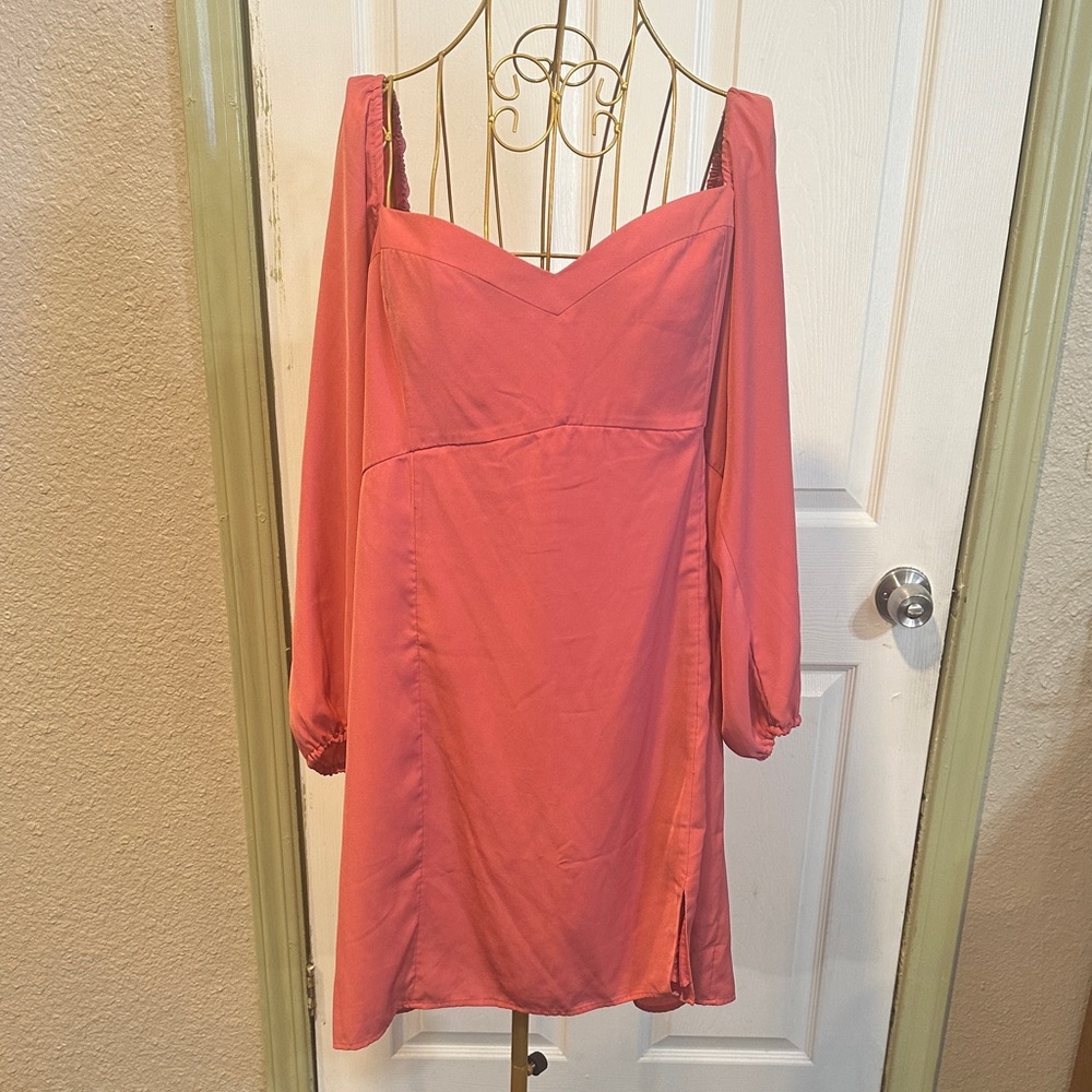 Abercrombie & Fitch Coral Long Sleeve mini Dress